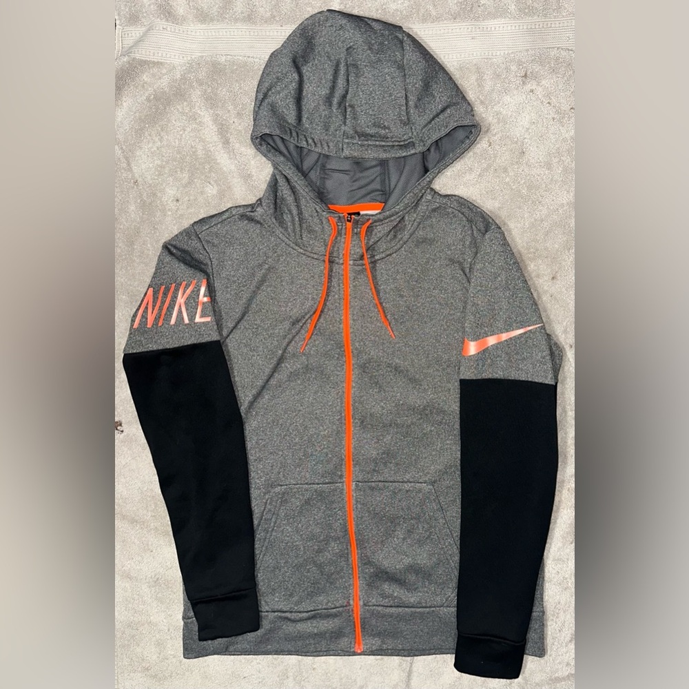 Nike Gray and Black Jacket with Orange Accents